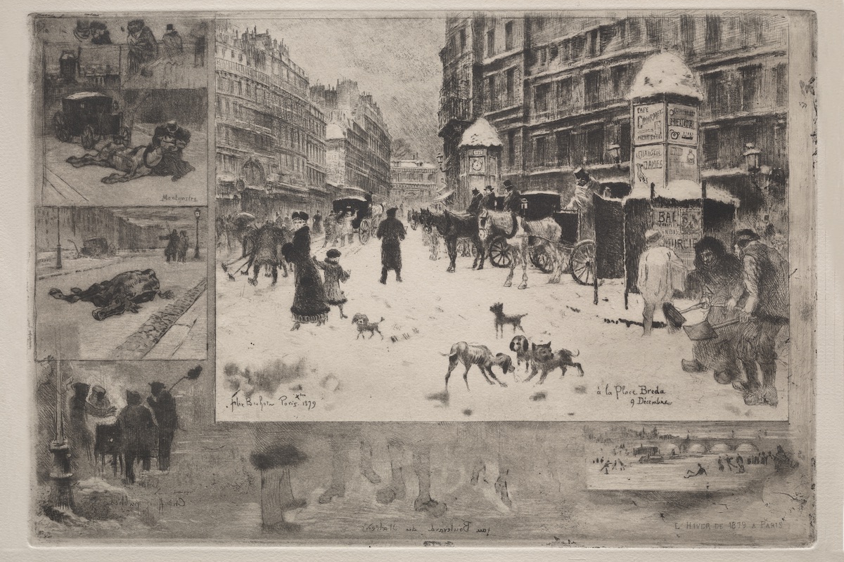 Winter in Paris by Félix Hilaire Buhot 1879
