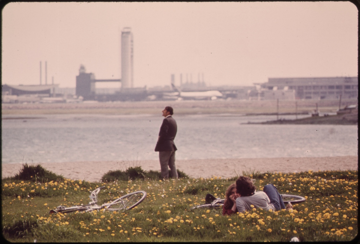 Constitution Beach, on Boston Harbor - An Excellent Vantage Point for Viewing Logan Airport, 05/1973