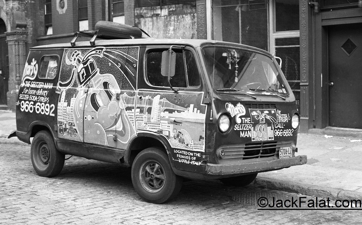 Marty The Seltzer Man's 1964 Chevrolet Van. Little Italy, Greenwich Village, New York City