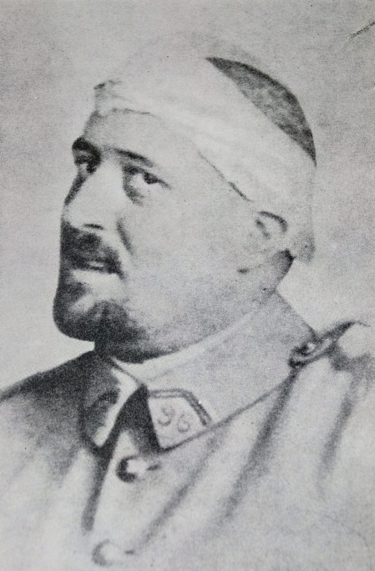 Photograph of Guillaume Apollinaire soldier in spring 1916 after his shrapnel wound to the temple.