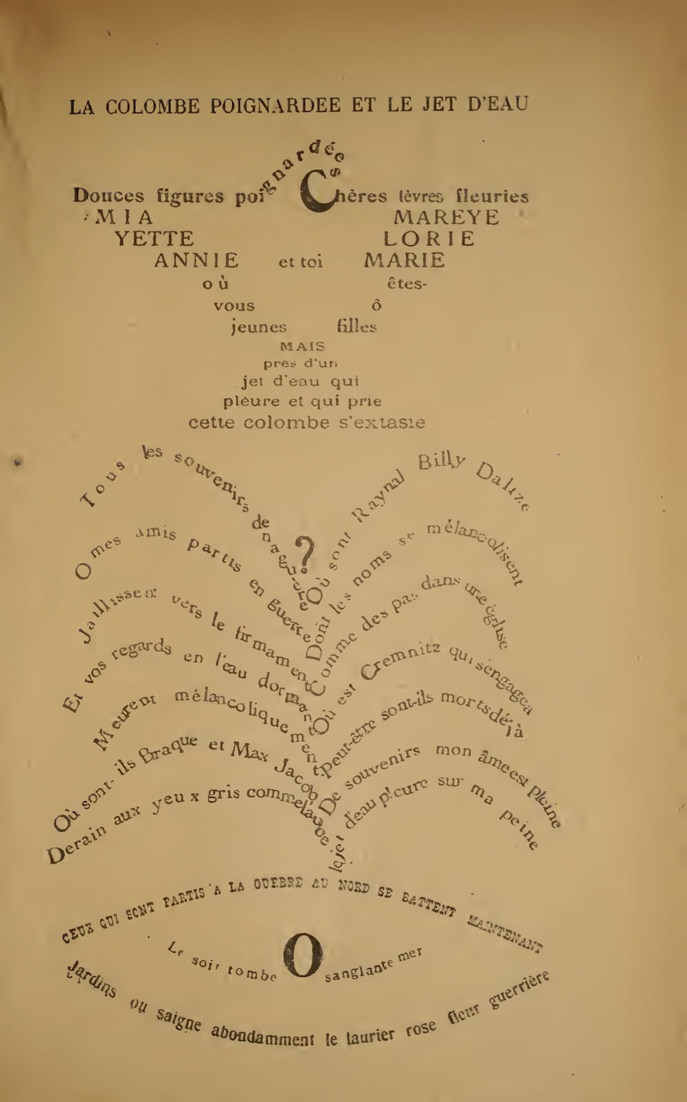 Guillaume Apollinaire caligram