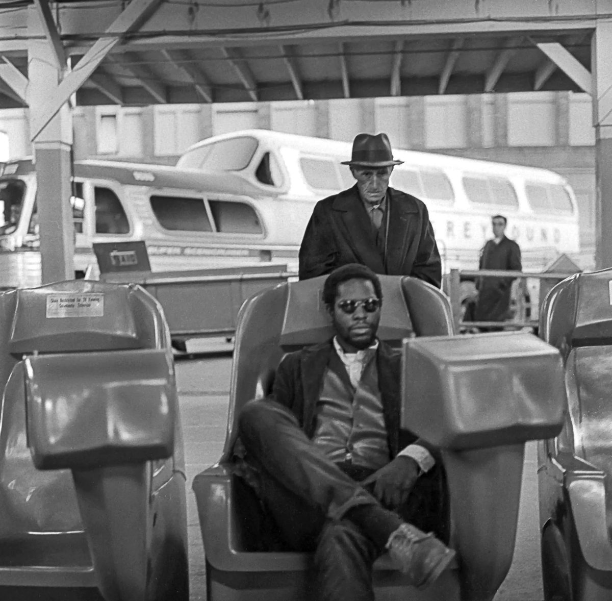 Watching Television at Greyhound Bus Depot, San Francisco