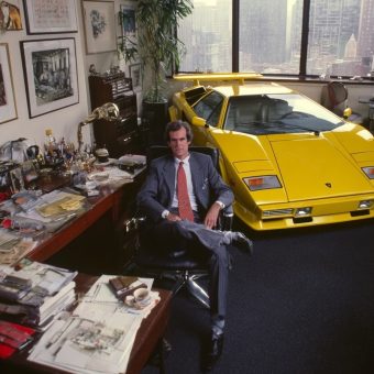 Wall Street Bankers In The Office With Their Cars – 1980s