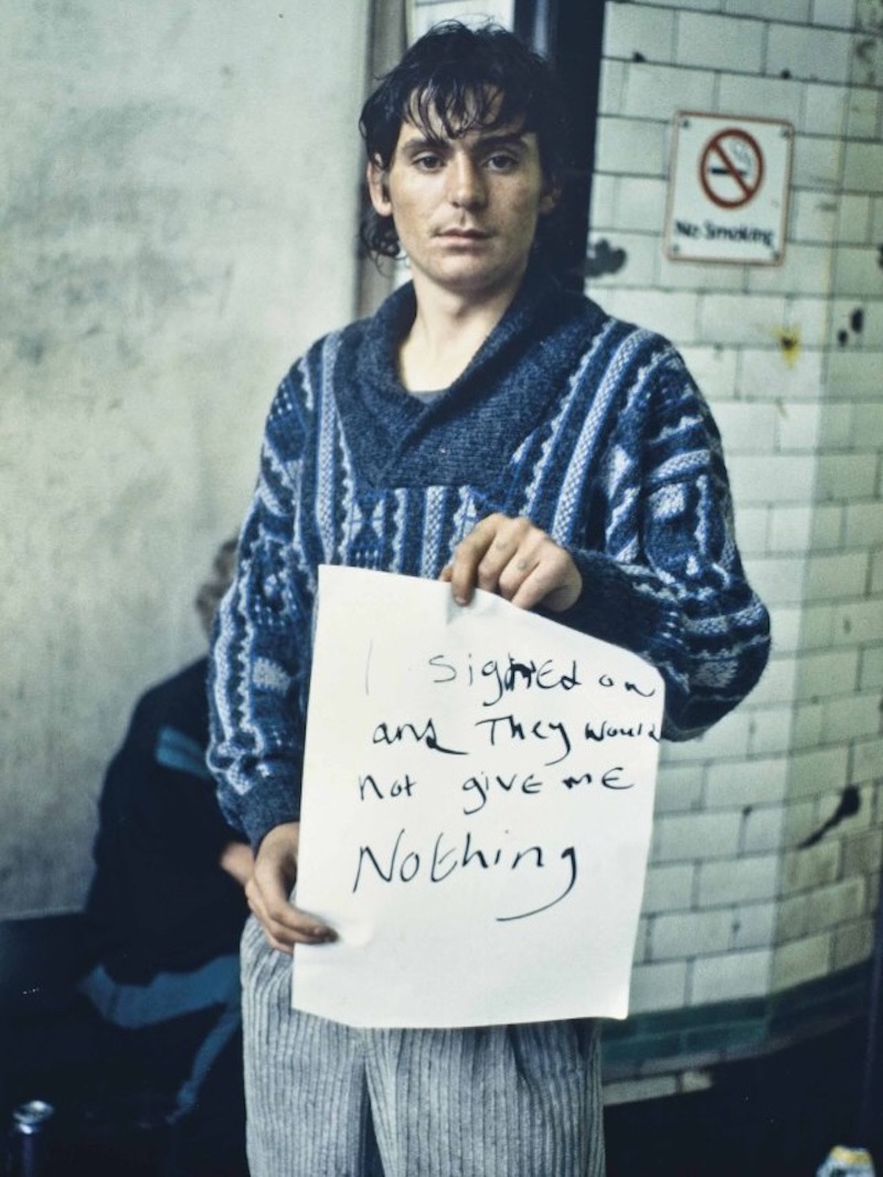 holding signs