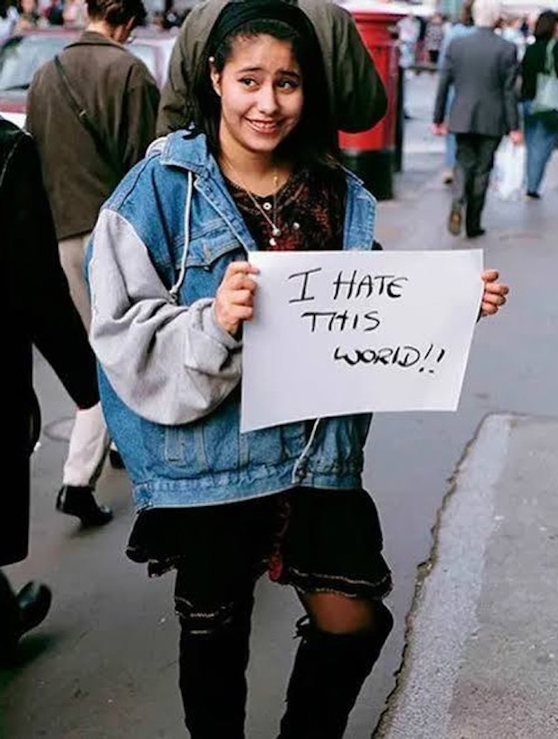 people holding signs
