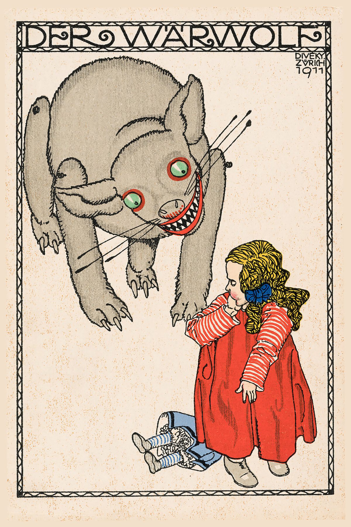 The Werewolf by Josef von Diveky for Wiener Werkstätte Nr. 497, 1911 - Postcard