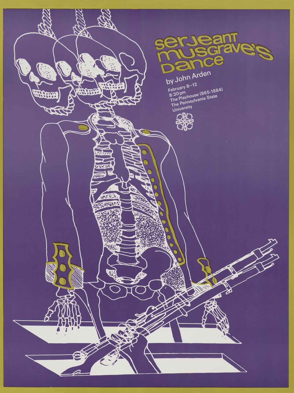 Serjeant Musgrave's dance by John Arden with poster design by Lanny Sommese, c. 1970