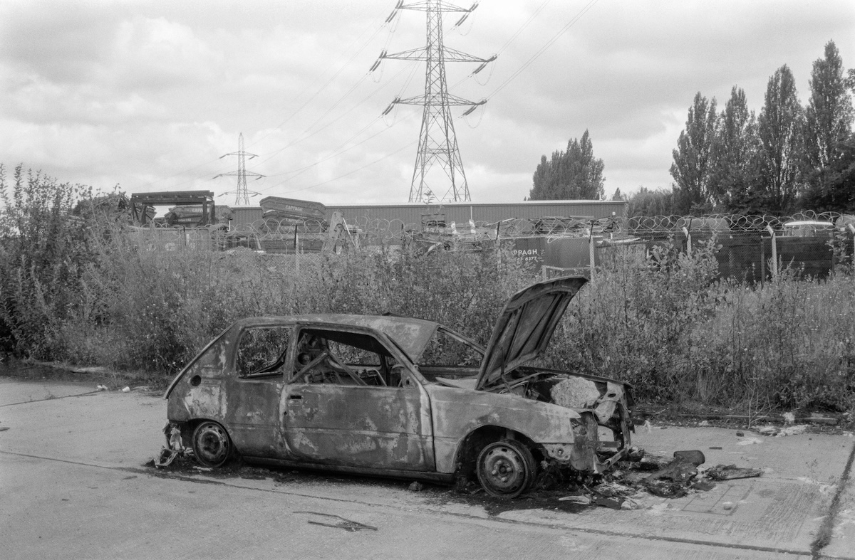 Abandoned Car, Waterside Way, Wimbledon, Merton, 1992